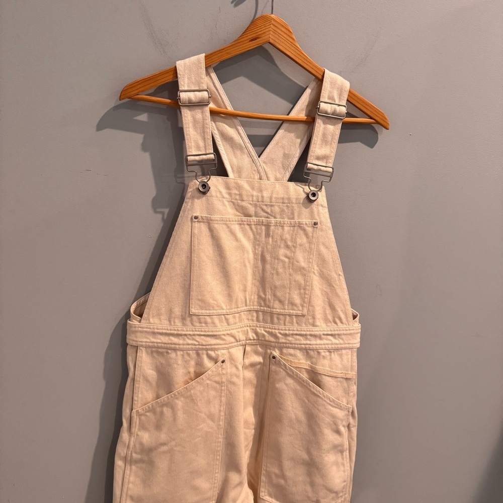 NEW Alex Mill Straight Leg Overall in White Denim, Size M - Picture 4 of 11